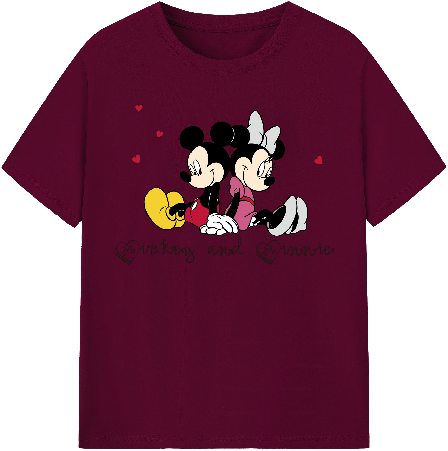 （画像用） ミッキーマウス Mickey Mouse レディースカジュアルプリントTシャツ（綿100％）